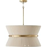 Capital Lighting 341281NP Cecilia Transitional Art Deco Luxe Hand-Wrapped Bleached Natural Rope Tapered Pendant Light Fixture