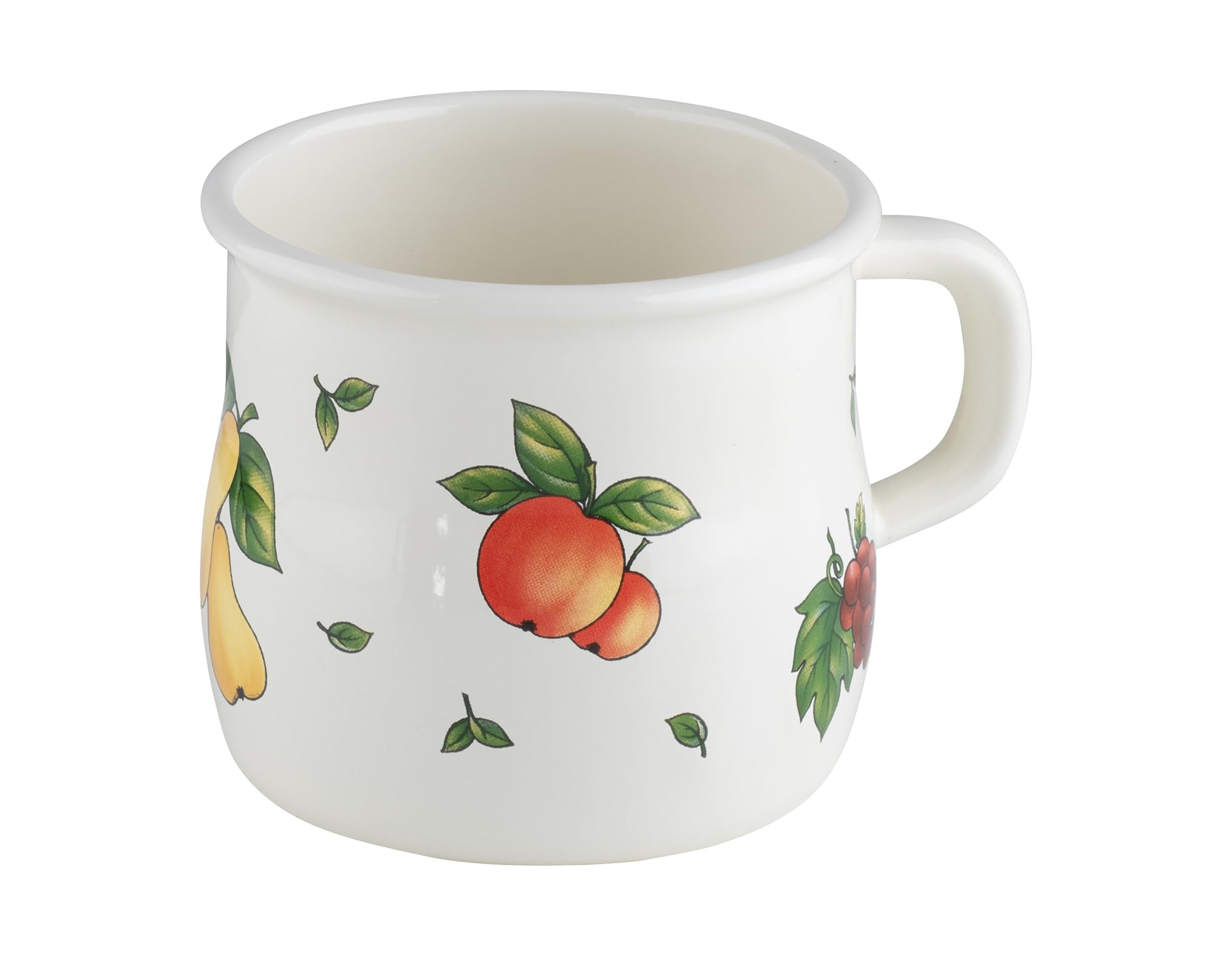 Riess, 0504-068 Country Fruit Garden Saucepan with Border, 8 3/8 L, 8 L, Diameter 8 cm, Capacity 0.375 L, Height 8 cm, White with Fruit Decoration