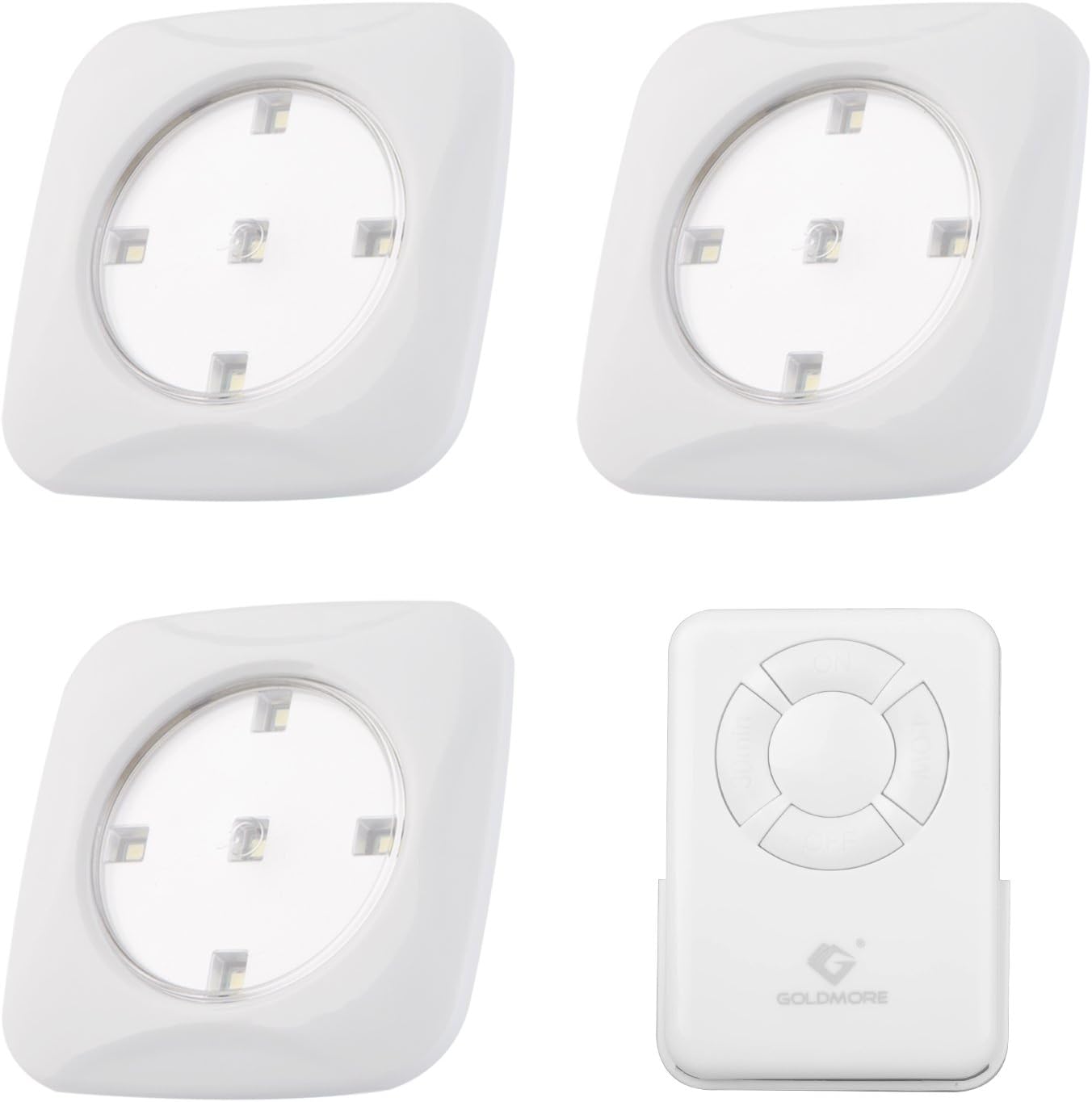 Under Cabinet Lighting - Closet Light - Puck Lights - Battery Powered Lights Under Counter Lights with Remote Control Stick on Anywhere 3 Pack