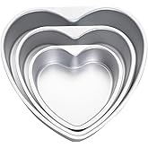Gvhntk Heart Shaped Cake Pan Aluminum Cake Pans Heart Cake Tin Baking Cake Mold for Valentine's Weddings Birthday Party (3, 6 inch,8 inch,10inch)
