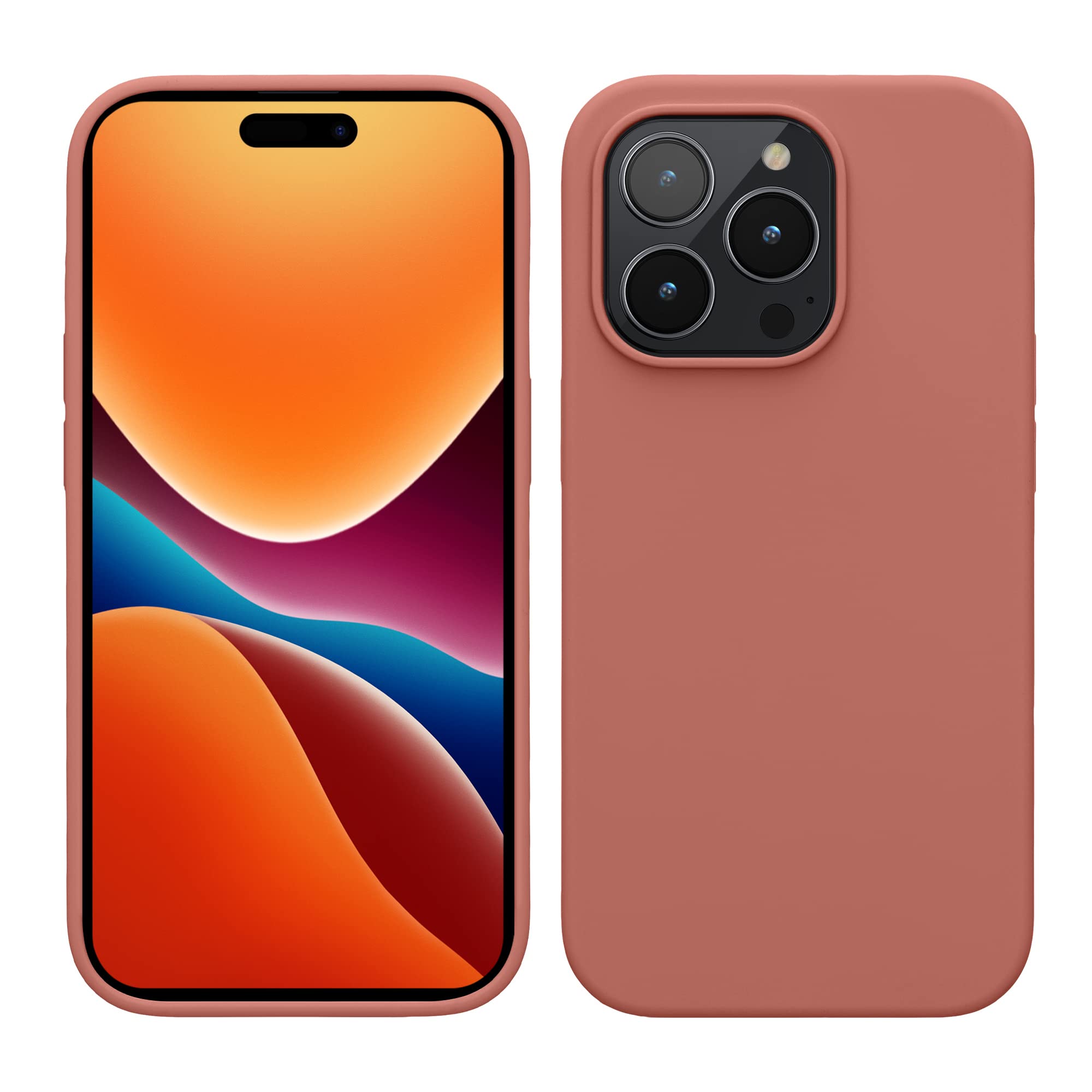 kwmobile Case for iPhone 14 Pro Case - Slim Soft TPU Silicone Cover - Works with Wireless Charging - Winter Rose — image 1