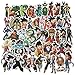 Jasion 50-Pcs Vinyl Stickers Waterproof Anime Graffiti Decals for Water Bottles Cars Motorcycle Skateboard Portable Luggage Phones Ipad Laptops