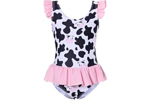 Vieille Toddler Little Girls One Piece Swimsuits Ruffles Bathing Suits Mermaid Dinosaur Swimwear 2-7T