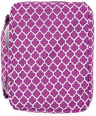 Bible Cover, 2 Pocket Bible Covers for Women, Girls, Teenagers, Colorful Carriers (Purple)