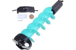 Zunate Ice Auger for Fishing - 6-inch 2-Blade Drill with Locator, Deep Water Use