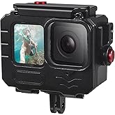 263FT/80M Aluminum Alloy Waterproof Case for Go Pro Hero13/Hero12/Hero11/Hero10/Hero9 Black, Underwater Diving Protective Housing Shell for Go Pro Hero 13 Action Camera with Bracket Accessories