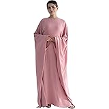 Women Muslim Abaya Dress 1Piece Bat Sleeve Islamic