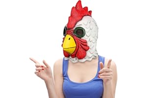 Rooster Mask, Funny Latex Chicken Role Play Head Masks for Halloween Party Cosplay Party Props