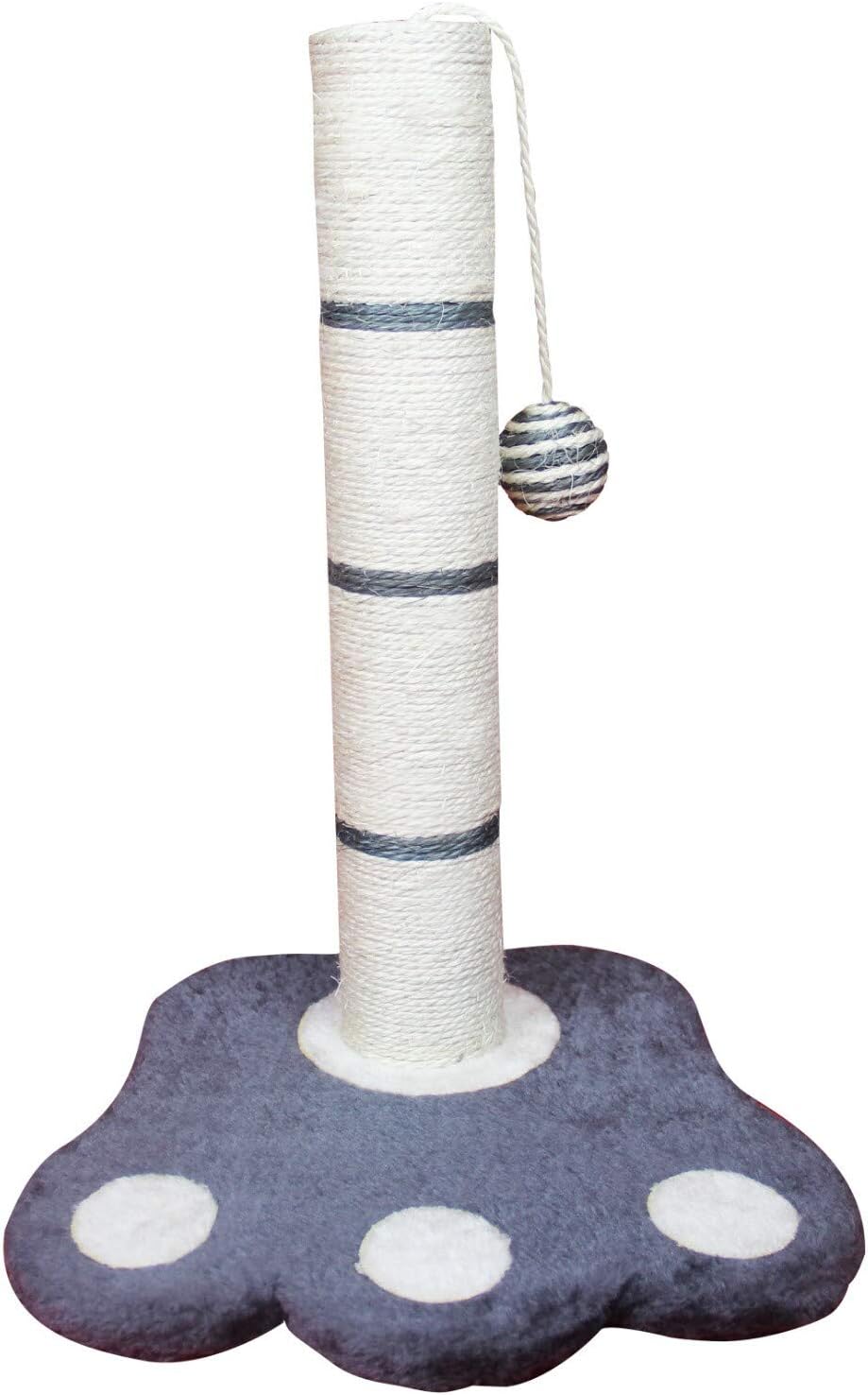 SAHZ Vertical Cat Scratch Pole with Paw Base/Interactive Climbing Post Pole/Sisal Rope Frame/With Fun Activity Plush Fur Ball