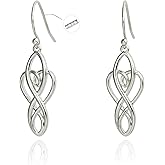 925 Sterling Silver Celtic Knot Dangle Earrings Good Luck Irish Celtic Knot Vintage Dangling Earrings for Women