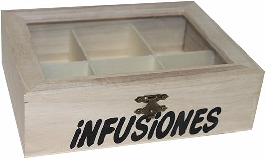 Re-Star Caja de Madera para infusiones 6 Compartimentos 6 x 21 x 16 cm: Amazon.es: Hogar