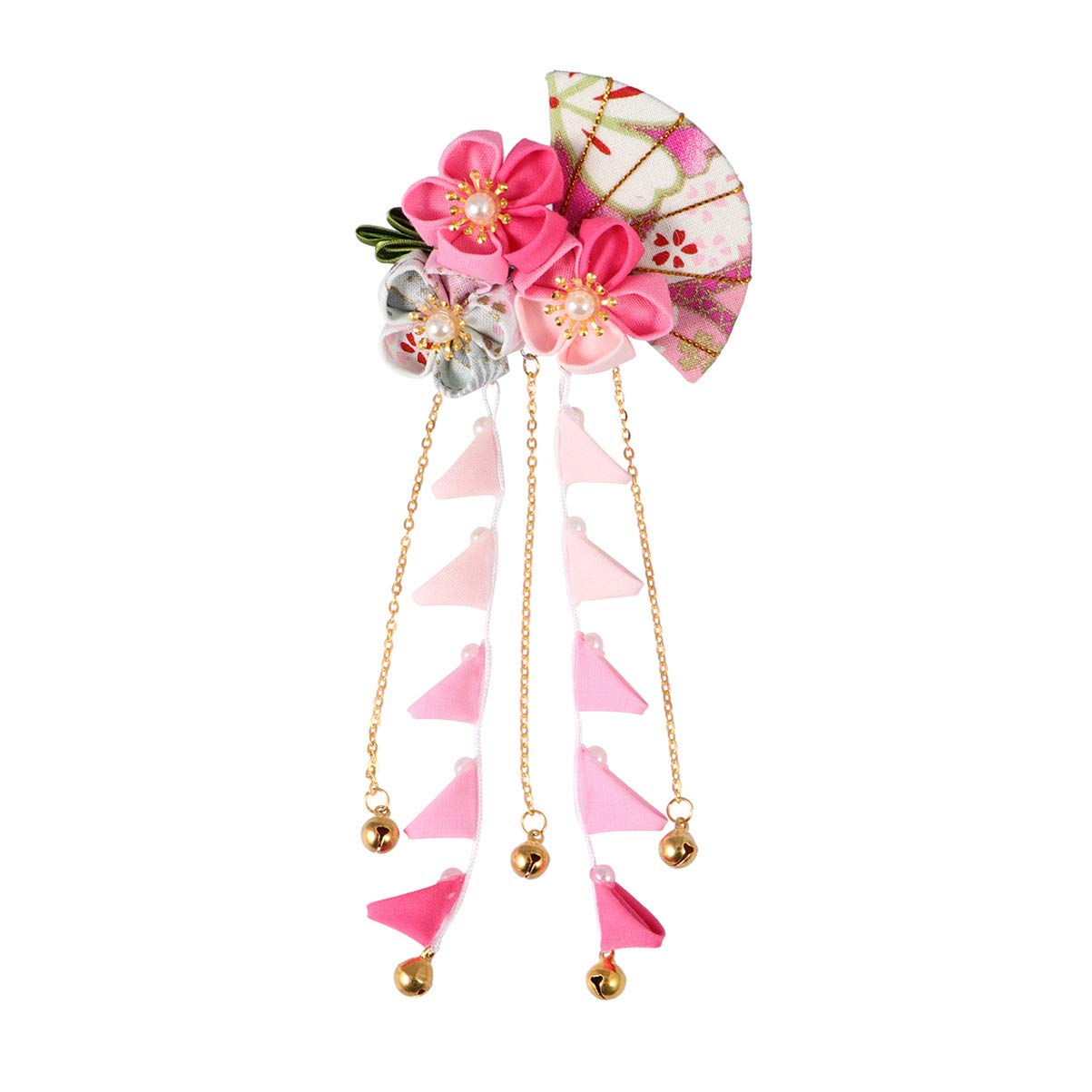 Minkissy Flower Hair Clips Hair Barrettes Sweet Hair Pins Kanzashi Hair Clip Japanese Hair Pin for Girl Teens Kids Toddlers Bridal Women