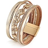 Leather Bracelets Wrap Bracelets for Women Multi-layer PU Leather Bracelet Fashionable Circular Bangle Stylish Jewelry