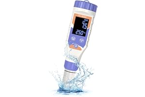 TERRONIX 7-in-1 Digital Pool Water Tester – Chlorine, pH,Salt,ORP, EC, TDS&Temp Meter for Saltwater Pools, Hot Tubs, Spas, Aquariums&Hydroponics，Complete Digital Pool Chemical Tester for Safe&Healthy Swimming