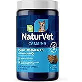 NaturVet Quiet Moments Calming Plus Hemp Dog Supplement - 180 Soft Chews | Calming Aid for Dogs - Promotes Relaxation, Reduce Stress, Storm Anxiety &amp; Motion Sickness