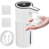 Automatic Soap Dispenser, Continuous Flow Control 400ml Large Capacity Rechargeable Waterproof Adjustable Volume Soap Dispenser for Bathroom & Kitchen(Foam)