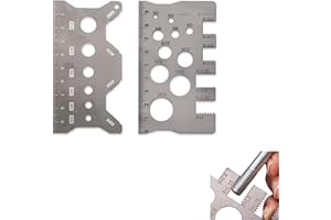 Eastrpupira 2 Pack Stainless Steel Double-Sided Bolt Gauge Card, Metric Thread Checker, Bolts Nut Screw Gauge Checker, Bolt Sizing Tools for DIY, Mechanics, Engineers