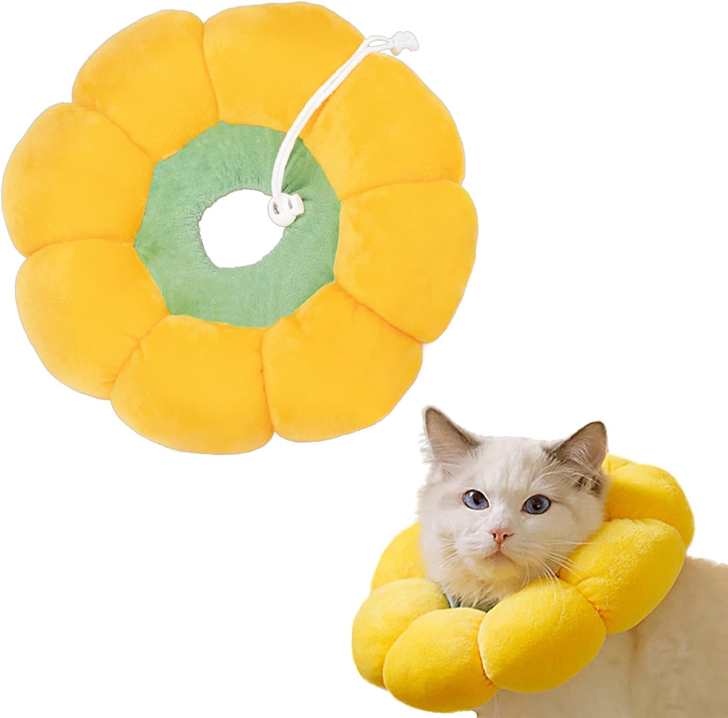 AWOOF Adjustable Cat Recovery Collar Cute Sunflower Cat Cone After
