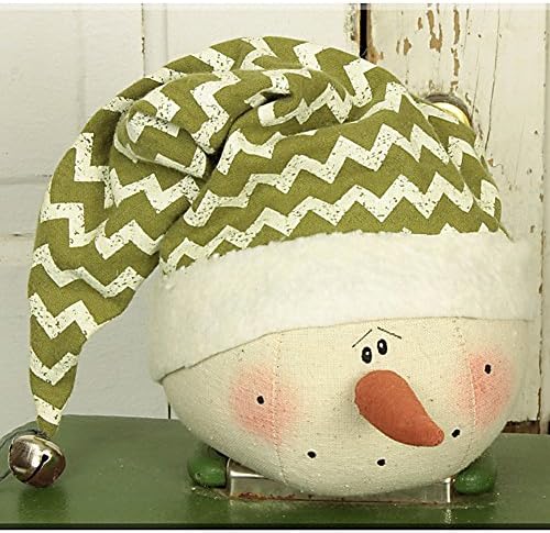 Large Whimsy Snowman with Green Stocking Hat Head