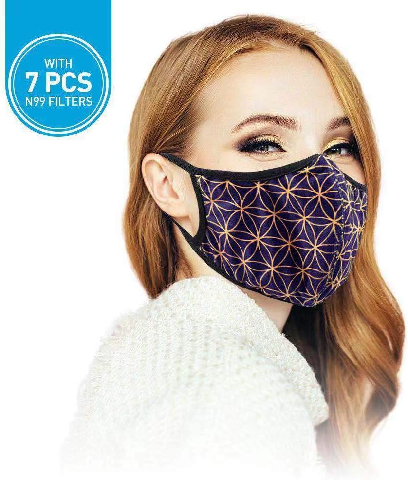 ANALAN Dust Mask Anti Air Pollution Mask Washable Reusable Mouth Masks for Allergies Smoke Pollen with 7Pcs Mask Filter