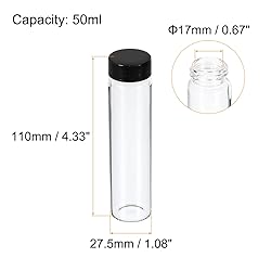 PATIKIL 50mL Reagent Media Bottle, 12 Pack Round