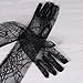 LUOEM Lace Spider Web Golves Halloween Cosplay Costume Supplies for Halloween Party and More(Black)