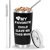 Fanunny Best Mom Ever, Best Dad Ever Tumbler Cup, Father's Day Gifts for Dad Men, Mother's Day Gift for Mom Women from Daughter Son, Gifts for Grandpa Husband Wife Uncle- Tumbler 20 OZ