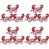 BESTOYARD 12 Pcs Luau Party Funny Sunglasses Crab Tropical Glasses for Hawaiian Luau Party, Beach, Summer, Halloween, Graduation Decorations Beach Photo Booth Props