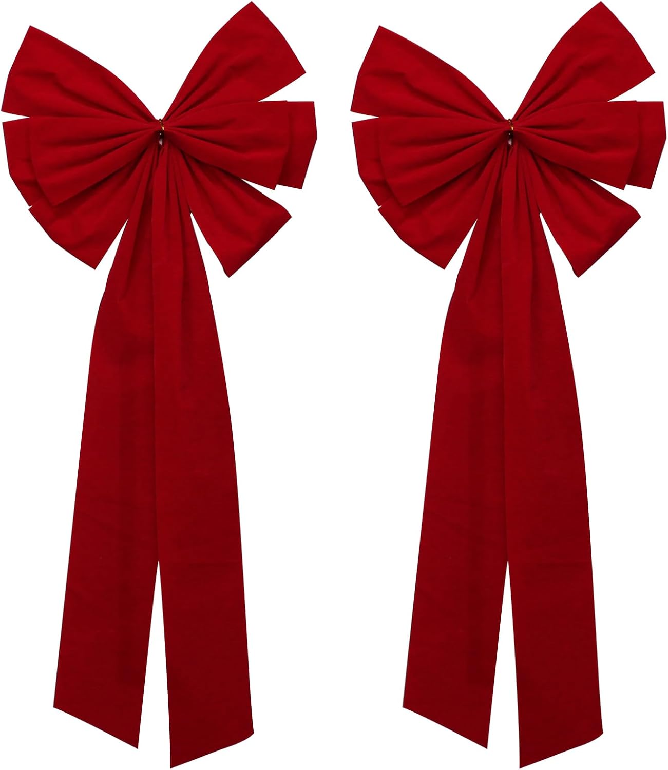 Bows & Ribbons - 2 Pack Christmas Bows Decoration Large, 18”x35” Car Bow, Christmas Tree Bow Topper Red, Wreath Bow, Christmas Red Velvet Bows, for Xmas Home Front Door Patio Outdoor Decor