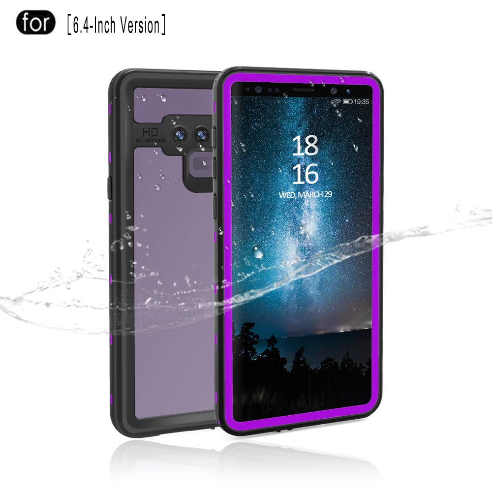 Samsung Galaxy Note 9 Waterproof Case,IP68 Certified Full Sealed Built-in Screen Protector Underwater Photo Swimming Protective Case for Outdoor Sports, Shockproof, Snowproof, Dirtproof (Purple)