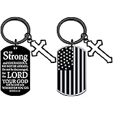 Christian Keychain for Men Faith Based American Flag Cool Keychains for Guys Brother Boyfriend Dad Boy Husband First Communion Baptism Confirmation Religious Mens Gifts Valentines Day Gifts for Him
