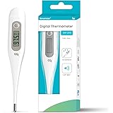 Thermomètre médical numérique, thermomètre oral et rectal pour nourrisson et bébé avec indicateur de fièvre et étui de transp
