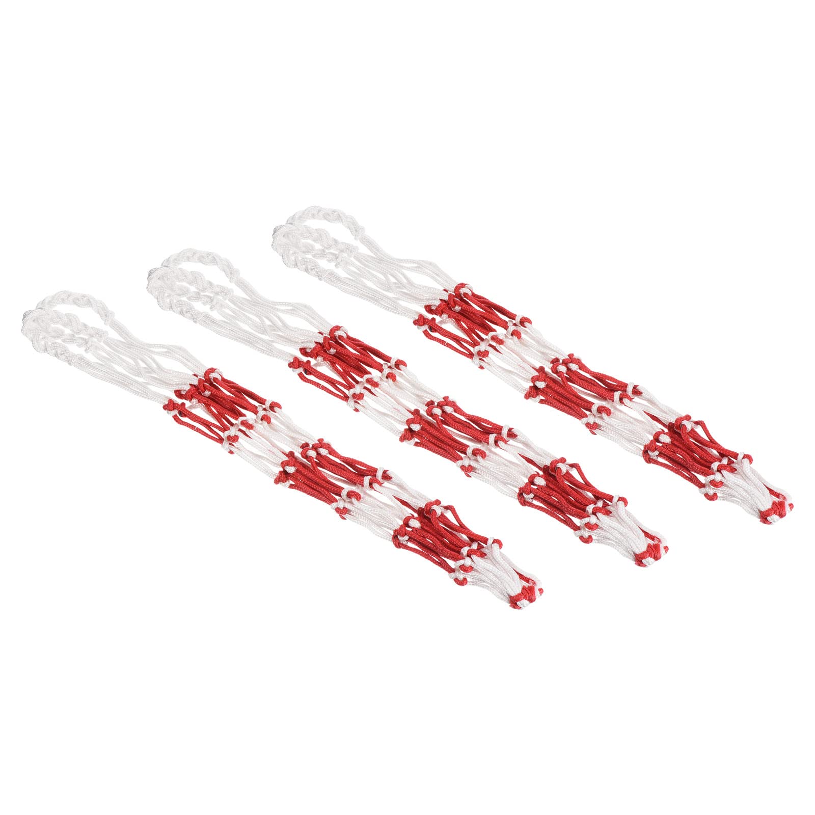 PATIKIL Basketball Net Bag, 3 Pack Mesh Storage Sports Carry Bag Durable PP Single Ball Carrier Sturdy Thickened for Volleyball Soccer Football, White Red