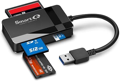 SmartQ C368 USB 3.0 SD Card Reader CF SD MicroSD Windows Mac Plug N Play