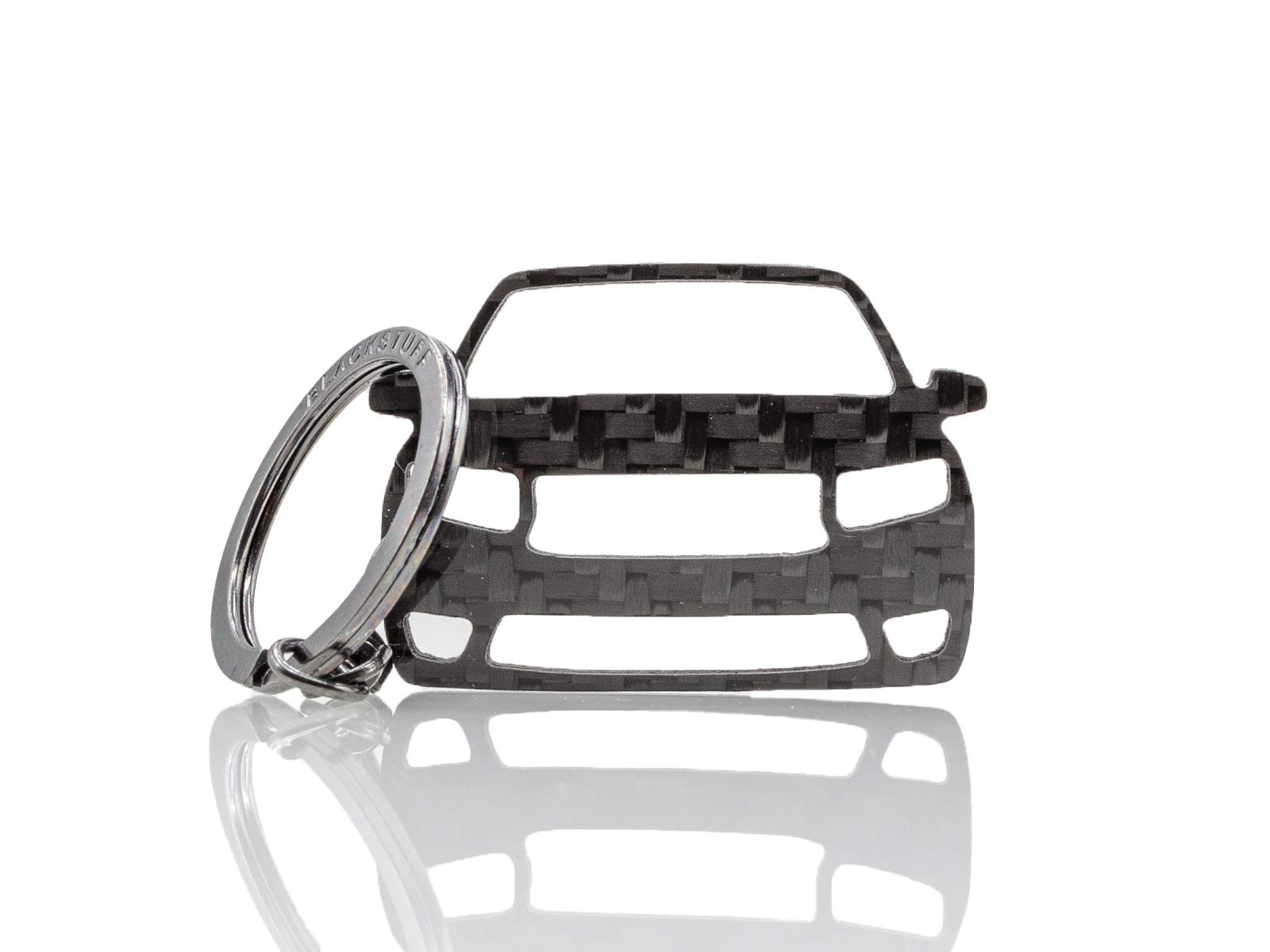 BlackStuff Carbon Fiber Keychain Keyring Ring Holder Compatible with Logan Sandero MK2 2013-2019 BS-161