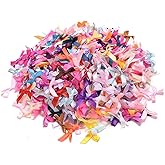 100Pcs 10mm Decorative Satin Ribbon Bows, Colorful Assorted Mini Embellishments for Wedding Crafts