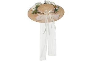 COSDREAMER Girls Women Victorian Tea Party Sun Hat Bows Flowers Straw Hats