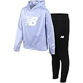 New Balance Girls Leggings Set - 2 Piece Pullover Girls Hoodie Sweatshirt & Athletic Leggings Kids Activewear Outfit (7-12)