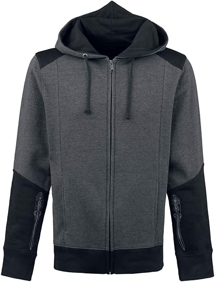 Amazon アサシンクリードiv ブラックフラッグスカルフード付きジップブラックグレー3 Xl トレーナー パーカー 通販