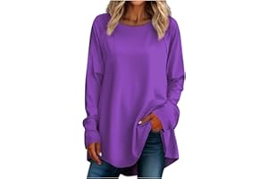 FlekmanArt Fall Outfits for Women Printing Crew Neck Pullover Tops Long Sleeve Comfy Dressy Sweatshirts Hide Belly T Shirt