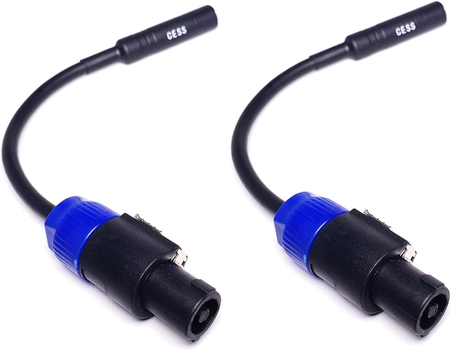 CESS-025 1/4 TS Female To Speakon Speaker Cables - Speakon to 6.35 mm Mono Jack Adapter - Speaker Plug Adapter 1/4" To Twist Lock Speak-On - 2 Pack: Musical Instruments