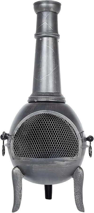 La Hacienda Monterrey Chimenea Log Burner Fire Pit Garden Patio Steel Cast Iron