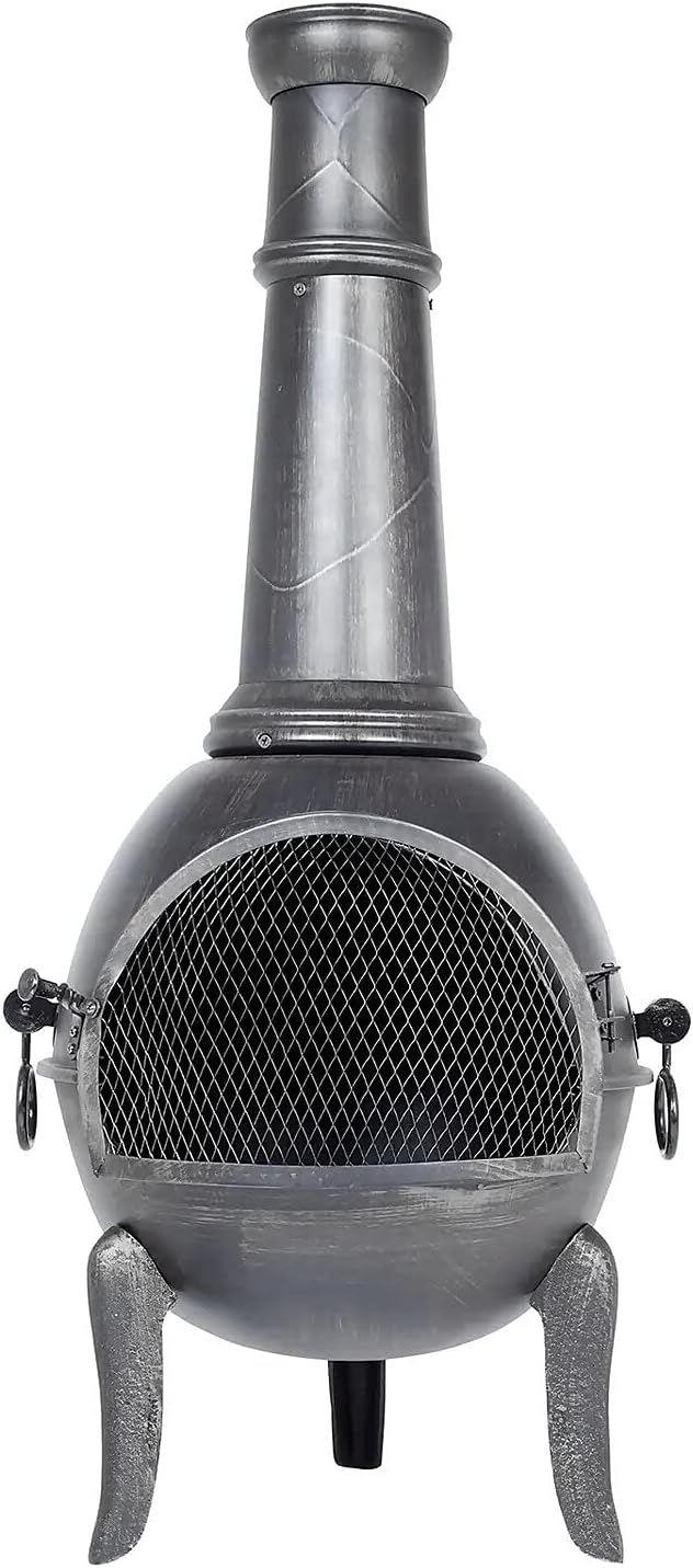 La Hacienda Monterrey Chimenea Log Burner Fire Pit Garden Patio Steel Cast Iron
