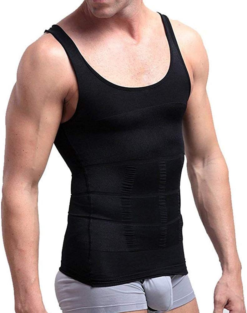AptocoCompression Shirts for Men Shapewear Vest Body Shaper Abs Abdomen Slim Tank Elastic Top Undershirt