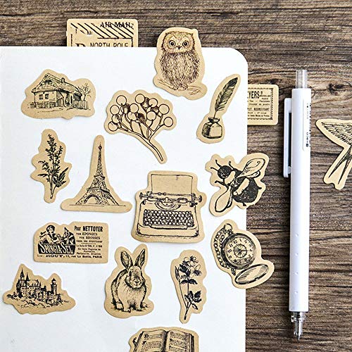 3 Sets/138 Pcs Mini Paper Stickers Vintage Sticker Decor Adhesive Sticker Envelope/Bag Seal by EORTA for Diary Planner Bottles Scrapbook DIY Craft Gift, Kids, Nature Theme