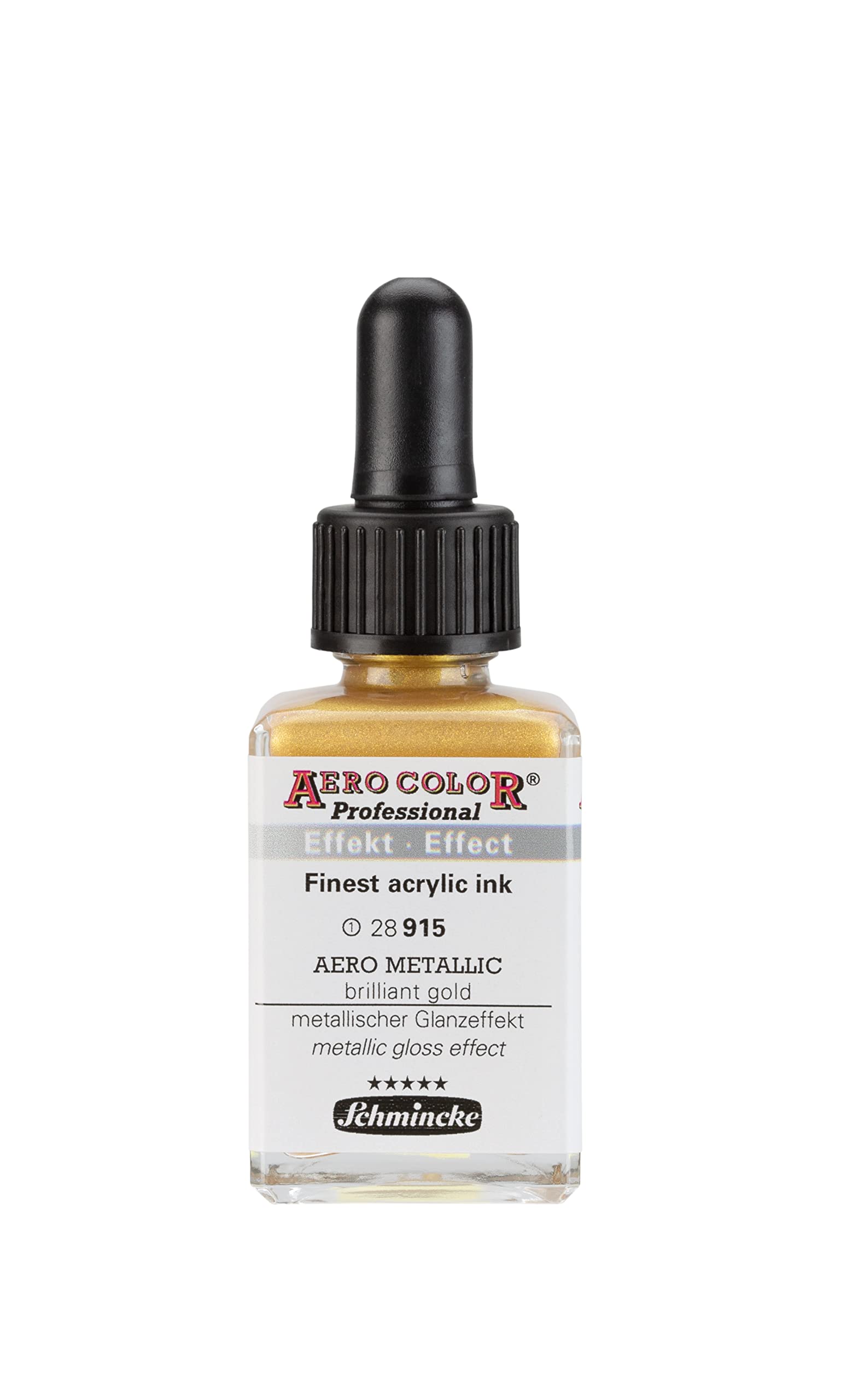 Schmincke Aero colour Professional airbrush ink, 28 ml or 250 ml, Effekt Metallic Brillant Gold, 28 ml
