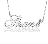 AOLO Shane Heart Name Necklace Silver Stainless
