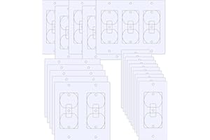 FFPDYBEST Outlet Insulation Draft Sealers, Electric Outlet Insulation Switch Socket Cover Pads EVA Foam Replacement Energy Saving Universal Gasket Plates (White, Single(10Pcs)+Double(5Pcs)+Triple(5Pcs))