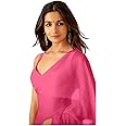 Sidhidata Women's Plain Pure Georgette Saree With Unstitched Blouse Piece (Rocky Aur Rani Ki Prem Kahani Alia Bhatt Saree)