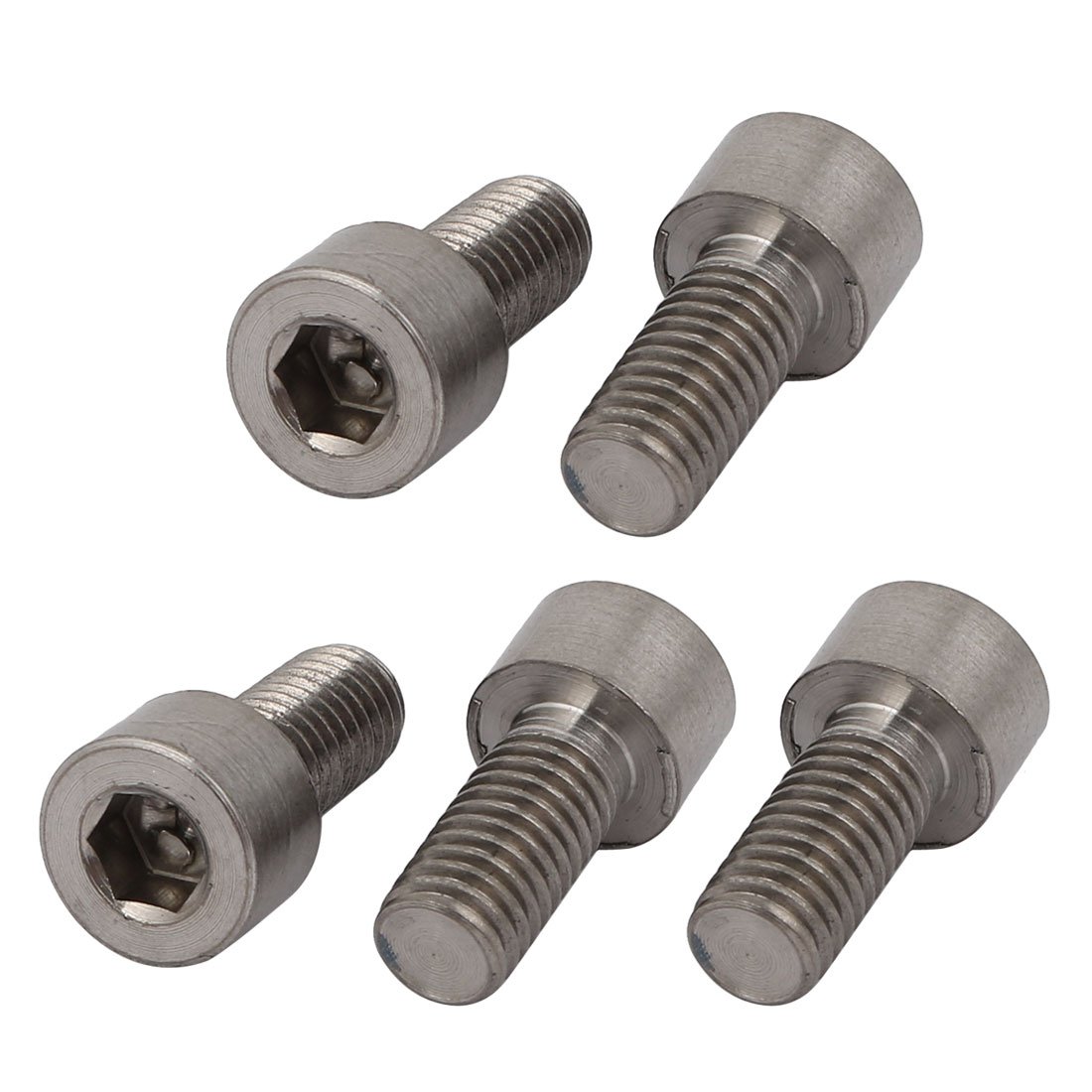 Sourcingmap 5 Pcs M8x15mm Thread Hex Socket Drive Cap Head Titanium Screw
